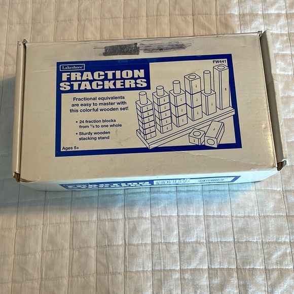 Lakeshore fraction stackers colorful wood set teach kids math homeschool student - Picture 2 of 5